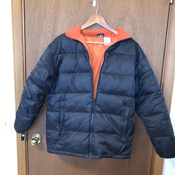 Athletic Works Black Nylon Lined Feather Down Puffer Coat Mens Small (34-36) - Picture 8 of 14